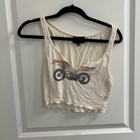 Jagger and Stone Ribbed Crop Tank with Motorcycle - Picture 4 of 6